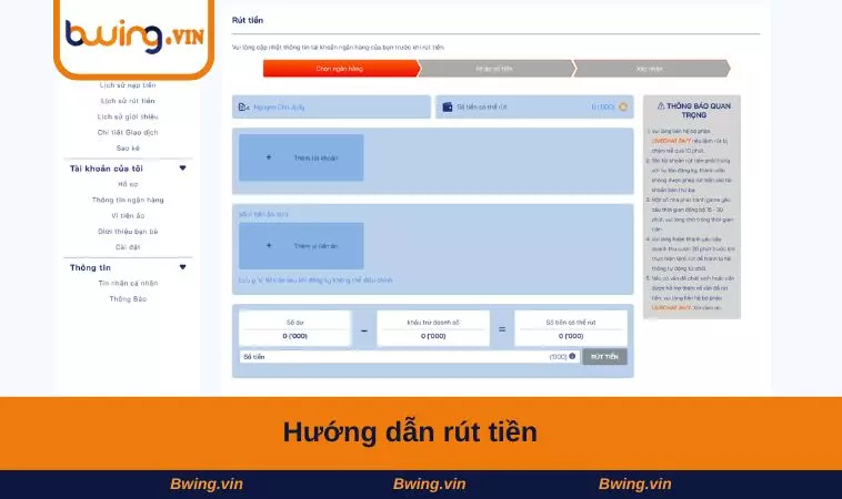 Hướng dẫn rút tiền 